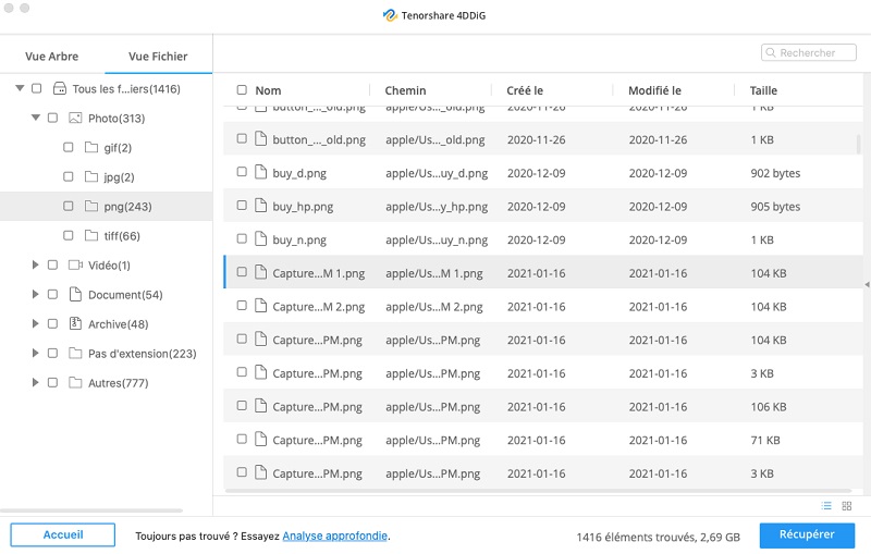 4ddig aide à rechercher les documents perdus