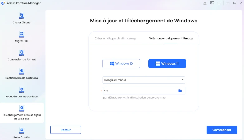 téléchargez le fichier ISO de Windows