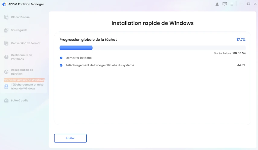 attendre l’installation rapide