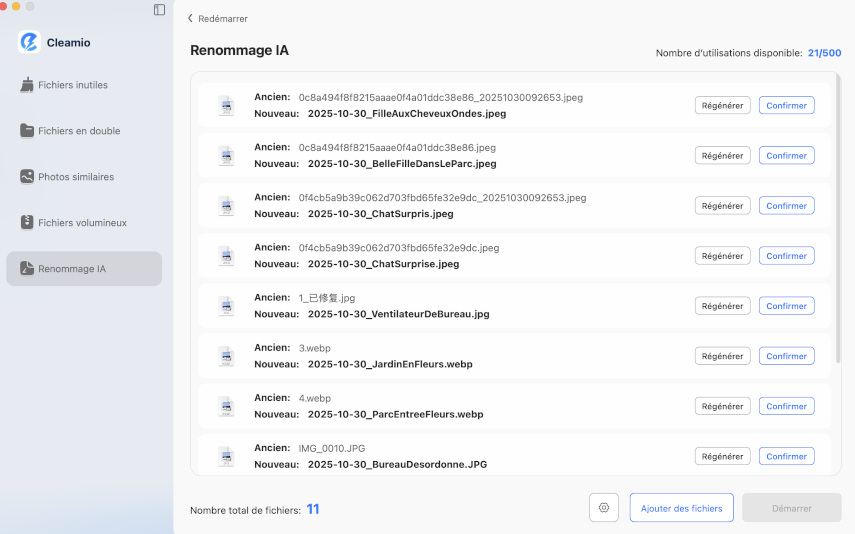 prévisualiser et confirmer les fichiers renommés