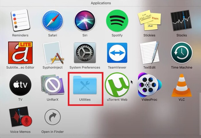 Ouvrez l'application Utilitaire de disque