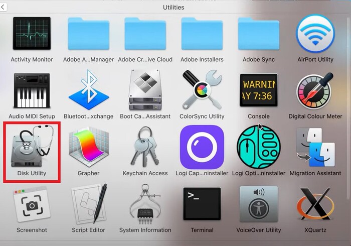 l'Utilitaire de disque