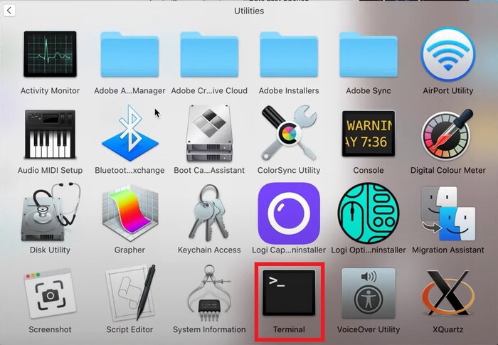 Ouvrez l'application Terminal