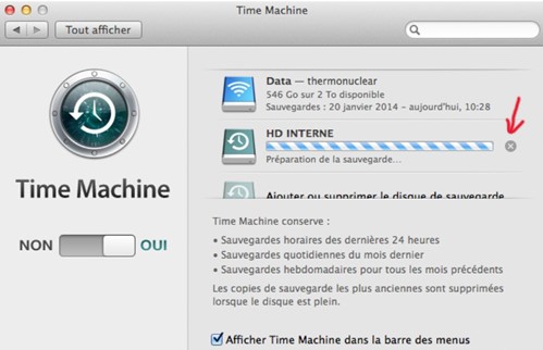 stop preparing backup
