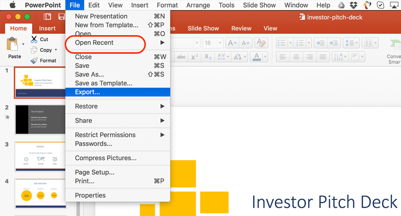 Récupérer directement à partir de PowerPoint