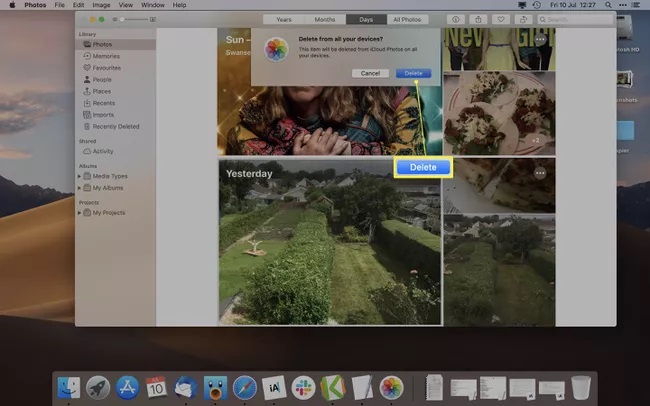 how to delete photos on a mac