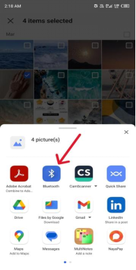 transfert via Bluetooth