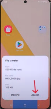 transfert via Bluetooth
