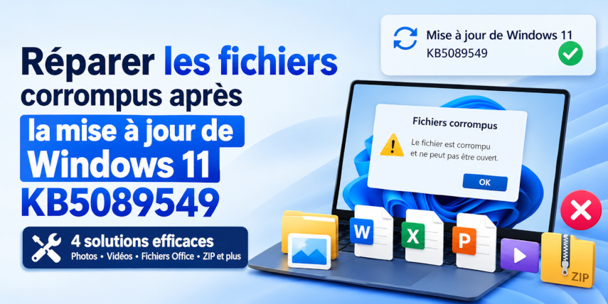 réparer les fichiers corrompus après la mise à jour Windows KB5089549