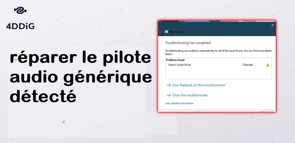 réparer le pilote audio générique détecté