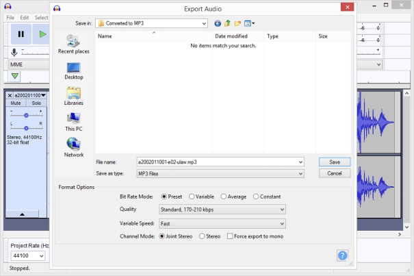 Convertir WAV en MP3 avec Audacity-4
