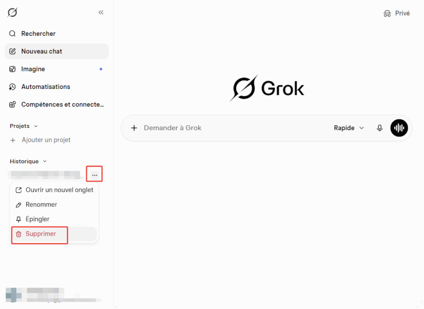 Supprimer une conversation spécifique sur PC