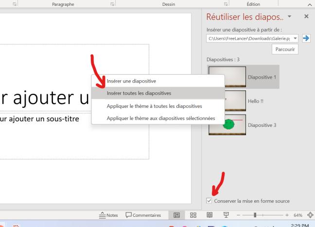ouvrir un fichier pptx corrompu - réutiliser les diapositives 2