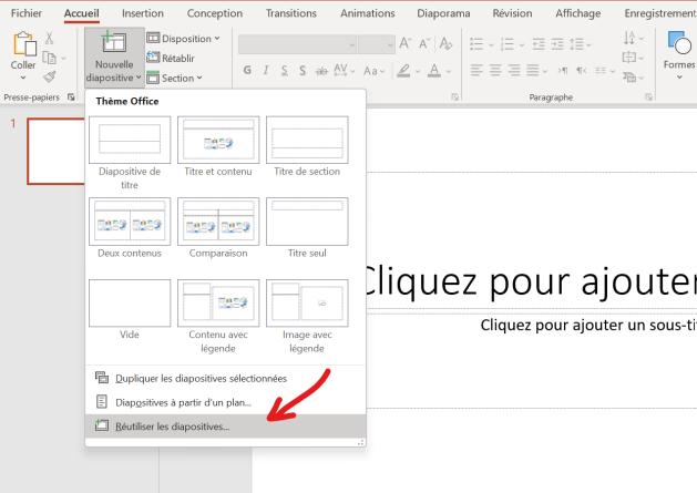 ouvrir un fichier pptx corrompu - réutiliser les diapositives 1