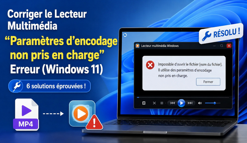 paramètres d'encodage non pris en charge du media player