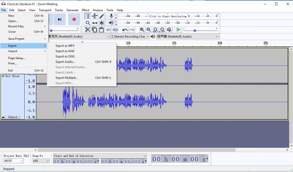 extraire le son d'une vidéo avec Audacity-2