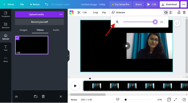 Supprimer le son des vidéos avec Canva-3