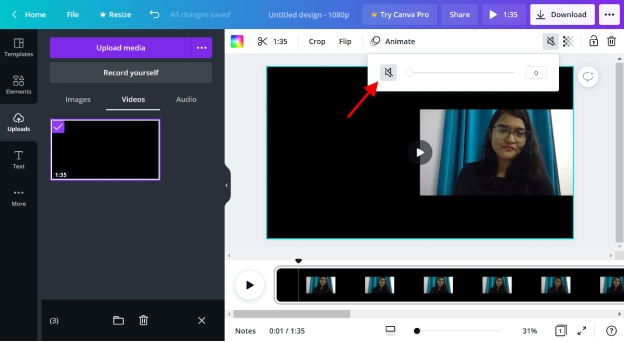 Supprimer le son des vidéos avec Canva-4