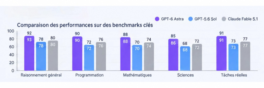 performances d’Astra, Sol et Fable sur les principaux benchmarks