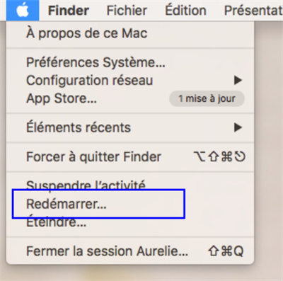 redémarrer le Mac