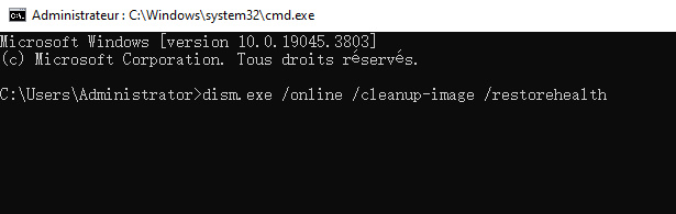 Exécuter la commande DISM