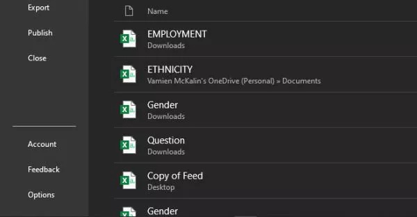 excel option