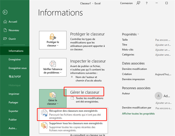 restoring previous version of excel file