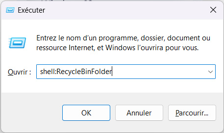 ou se trouve la corbeille