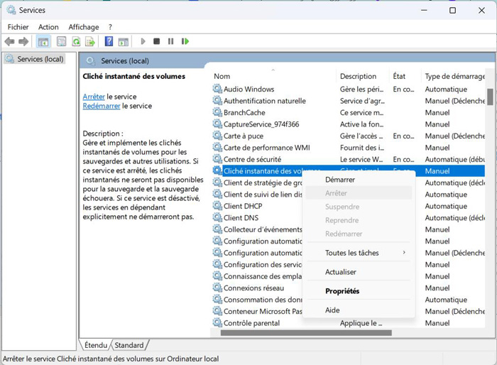 undelete System Restore points - Start Volume Shadow Copy Service