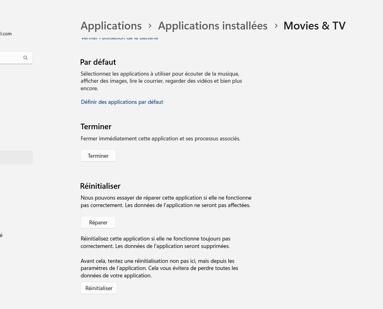 reset or repair movie tv app to fix 0xc00d3e8c error-2