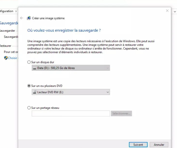 recreate the system image