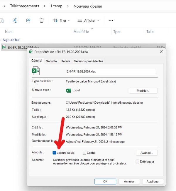 make an excel file read only-via-properties-2