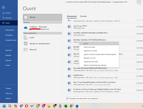 recover unsaved ms project file