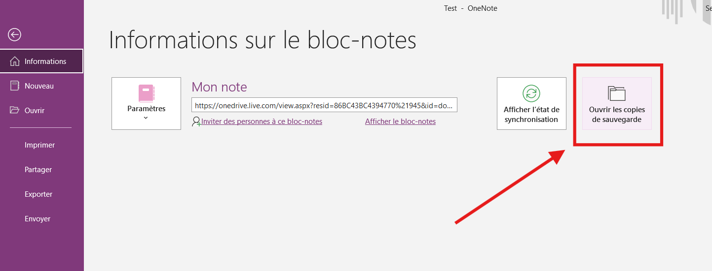 appuyez sur l'icône du fichier
