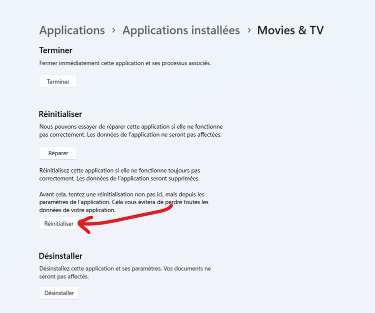 reset movies and tv on windows 10-step-2