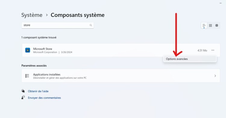 advanced options microsoft store