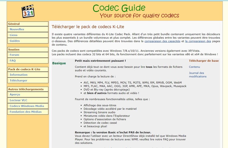install k-lite code pack to fix 0xc00d36cb Windows 11/10-step 1