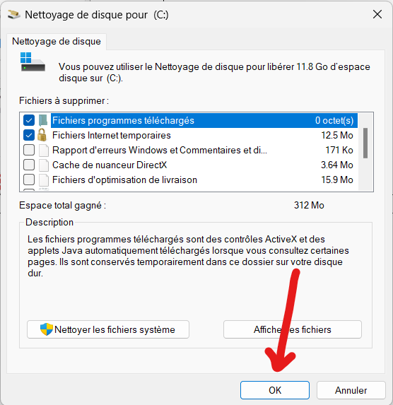 Run Disk Cleanup to fix error code 0x8007000d