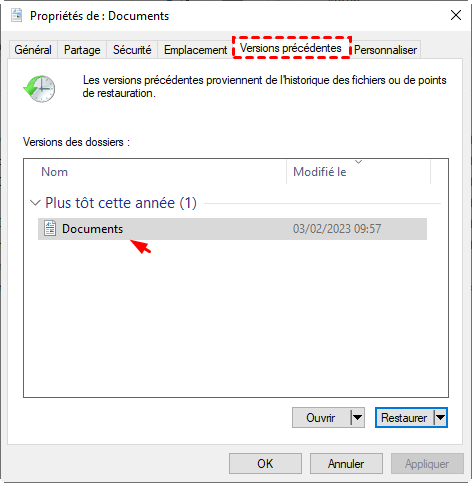 récupérer un fichier word écrasé