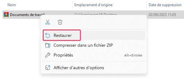 récupérer les fichiers RAR supprimés