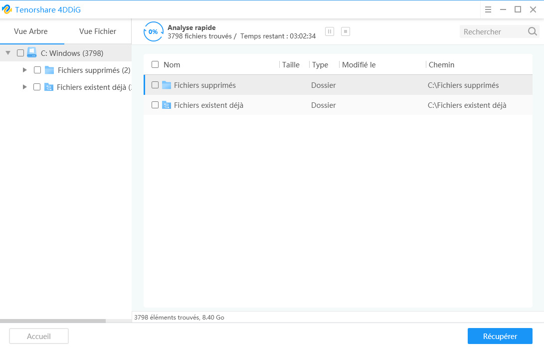 analyser les données perdues de windows 11 avec 4DDiG