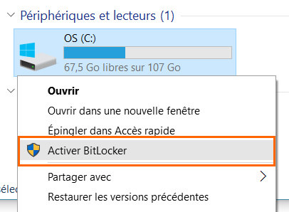 activer BitLocker