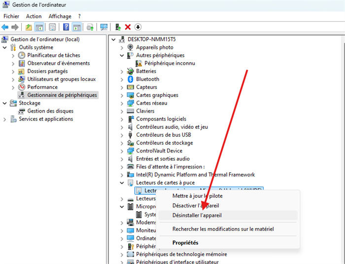 Cliquez sur désinstaller le lecteur.