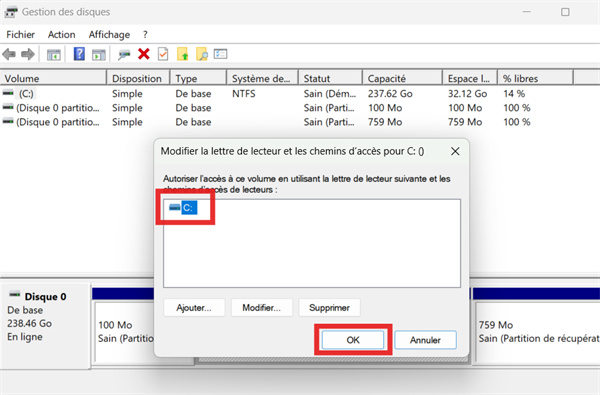 changer la lettre du lecteur