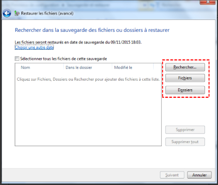 click on next to backup