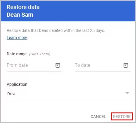can you recover deleted google drive files