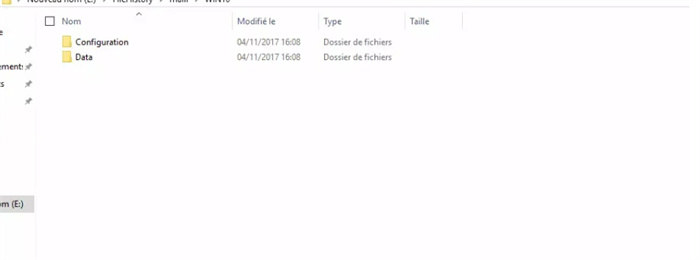 les fichiers sont restaurés