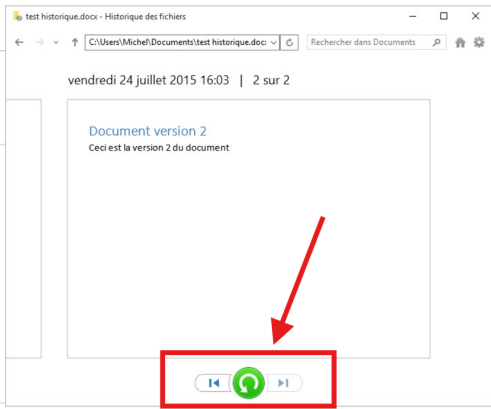 press the restore button