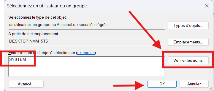Vérifier les noms