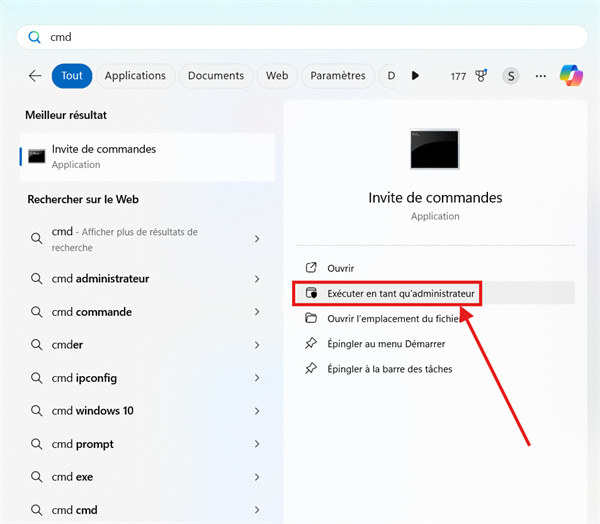 exécuter en tant qu’administrateur